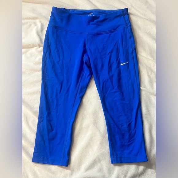 Nike Pants - Nike Dri-Fit Women’s Blue Cropped Running Leggings w Pockets Size Small